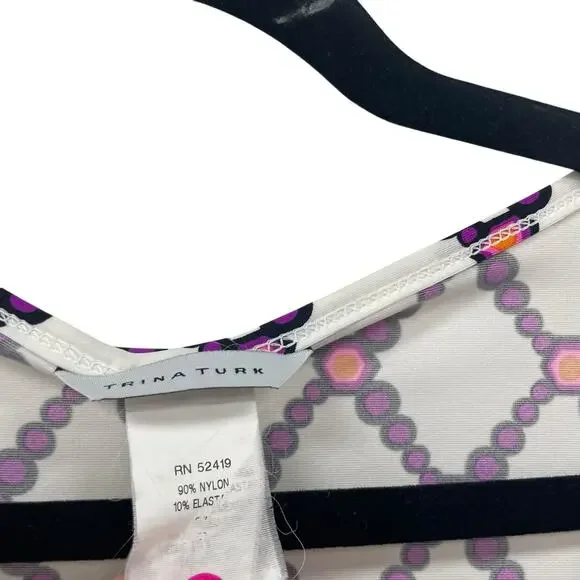 Trina Turk Kon Tiki Print Stretch Jersey Swim Cover Up Tunic Dress Small? - Picture 5 of 6